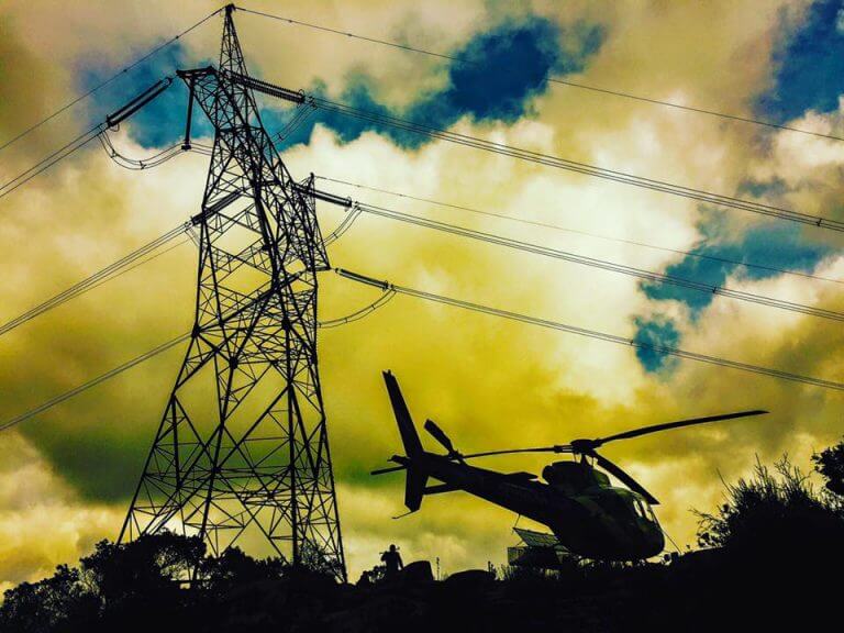 powerlines helicopter Helistream